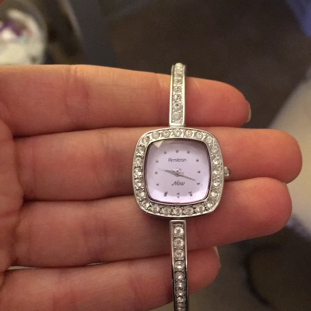 Gorgeous silver  jeweled wristwatch